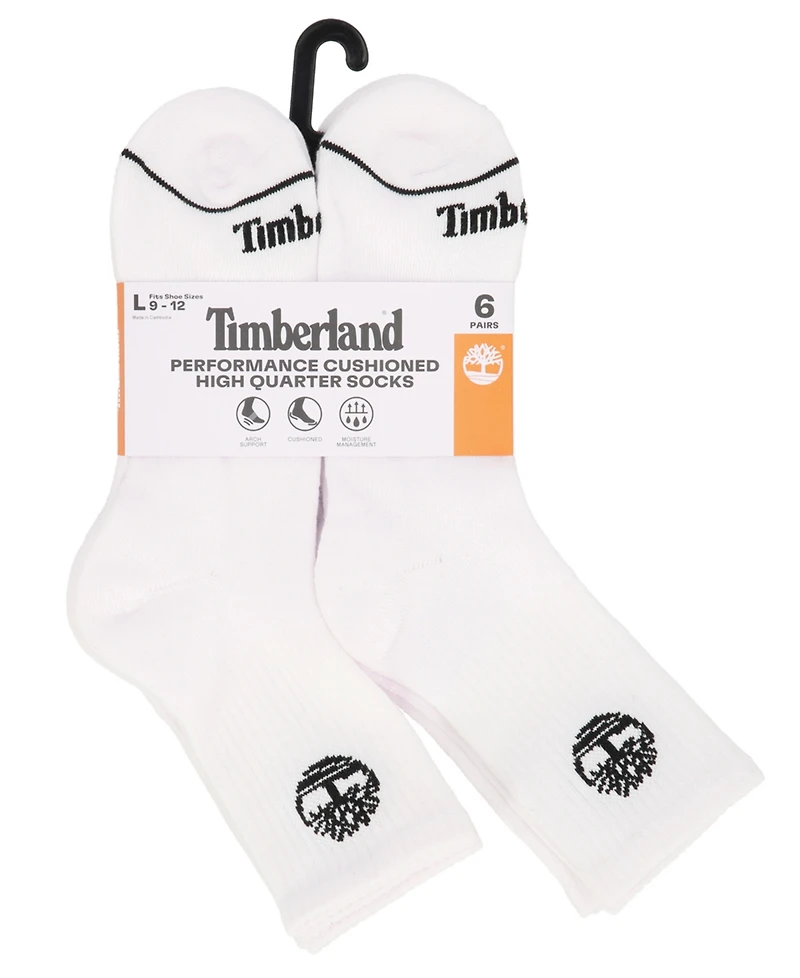 Timberland Men's 6-Pack Millboro High Quarter Sock