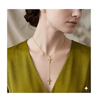 Simona Polished Double Cross Lariat Necklace