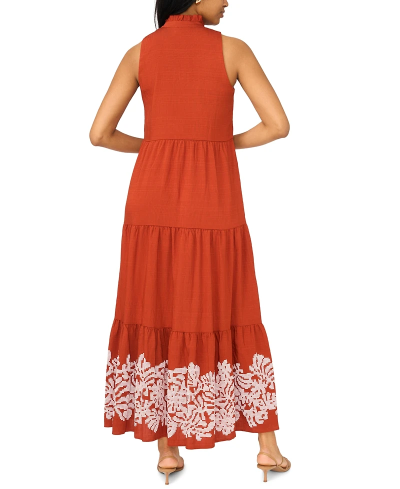 Msk Women's V-Neck Sleeveless Dress