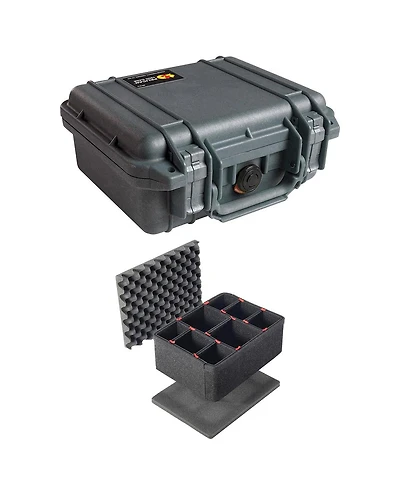 Pelican 1200 Watertight Mini-s Hard Case Without Foam Insert with Trekpak Case Divider Set