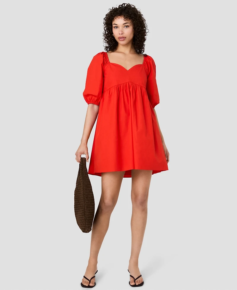 French Connection Women's Puff-Sleeve Sweetheart Neck Mini Dress