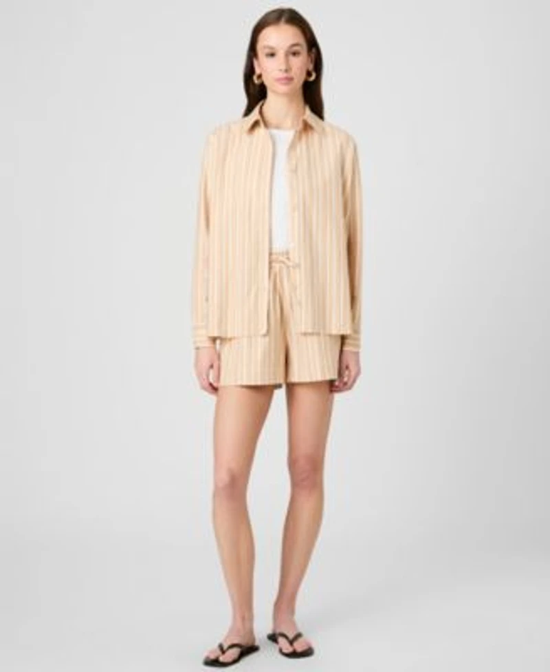 French Connection Womens Sandlot Striped Shirt Striped Drawstring Pants