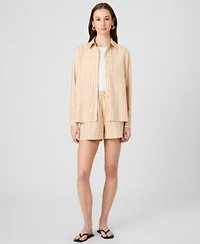 French Connection Womens Sandlot Striped Shirt Striped Drawstring Pants