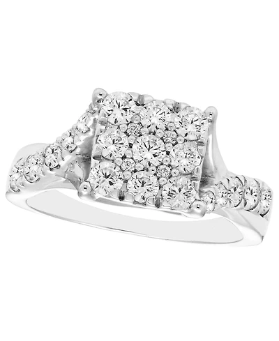 Macy's Diamond Cluster Ring (1 ct. t.w.) in 10k White Gold