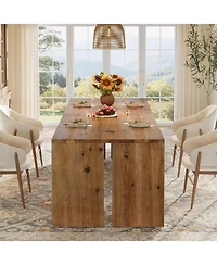 Tribesigns 78.7-Inch Solid Wood Dining Table, Farmhouse Kitchen Table for 6-8 People