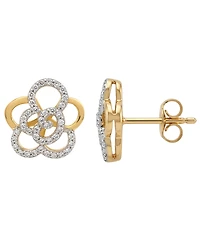 Wrapped in Love Diamond Rose Stud Earrings (1/4 ct. t.w.) in 10k Yellow Gold
