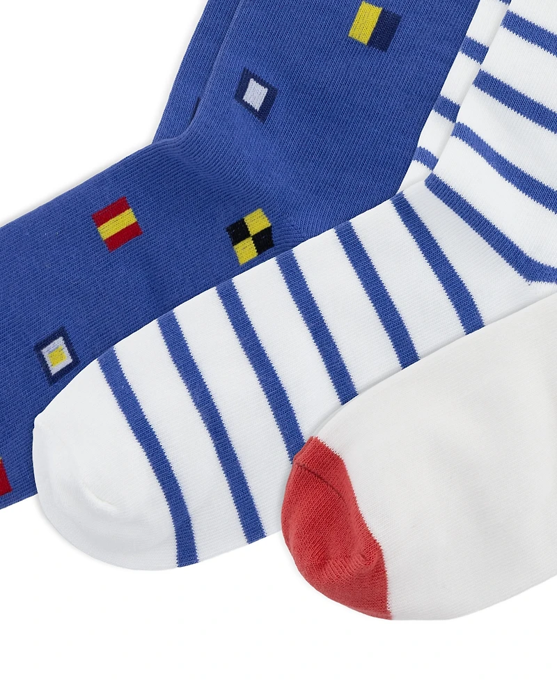 Polo Ralph Lauren Boys' 4-11 Sailing Bear Socks, 3-Pack