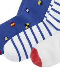 Polo Ralph Lauren Boys' 4-11 Sailing Bear Socks, 3-Pack
