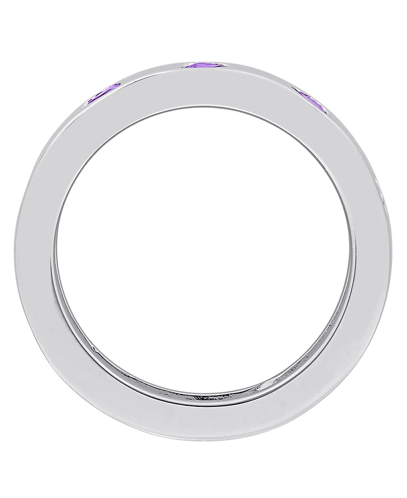 Macy's Lab Grown White Sapphire (1-1/2 ct. t.w.) Ring 18k Gold Flash Plated Sterling Silver (Also Available Multi-Gemstone)