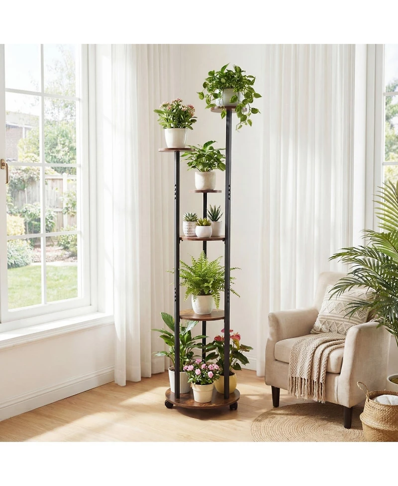 Gouun 6-Tier Plant Stand with Rgb Grow Light and Wheels