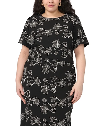 Vince Camuto Plus Crewneck Short-Sleeve Top