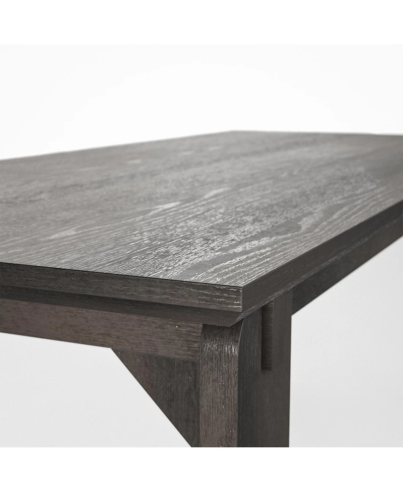 Homsee Solid Wood Top Dining Table - Extra Large Espresso Wood Kitchen Table, Heavy Duty Farmhouse Table for 8-10 People