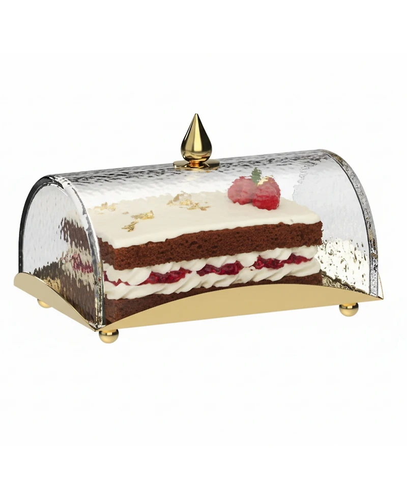 Classic Touch Rectangle Cake Tray with Dome, 10"