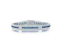Genevive Sterling Silver White Gold Plated Cubic Zirconia Elegant Bracelet