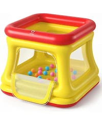 Qpau 3-in-1 Inflatable Bounce House for Toddlers 1-3, Ball Pit and Trampoline, Inflatable Bouncy House with Pump, Safety Net