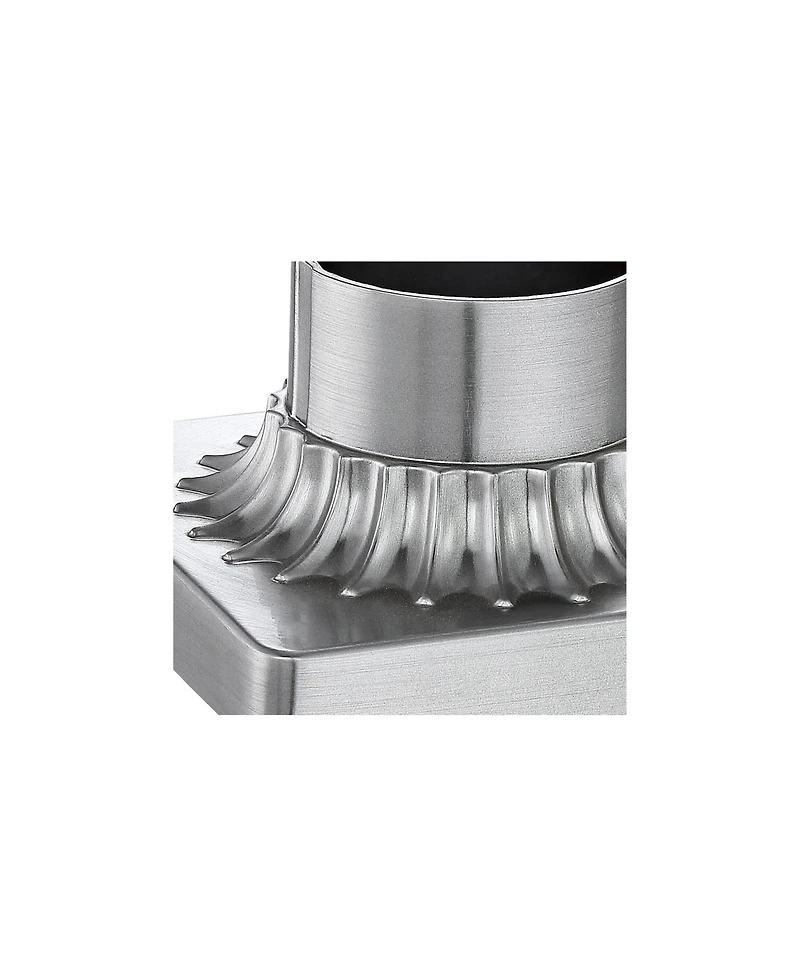Franklin Iron Works Outdoor Pier Mount Post Adapter Chrome Aluminum Fluted Base 5 3/4" for Post Garden Yard