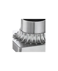 Franklin Iron Works Outdoor Pier Mount Post Adapter Chrome Aluminum Fluted Base 5 3/4" for Post Garden Yard