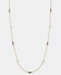 Lauren Ralph Lauren Baguette Stone & Imitation Pearl 36" Strand Necklace