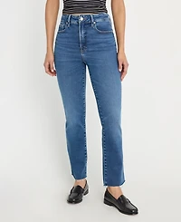 Good American Women's Soft Tech Mid-Rise Straight Jeans