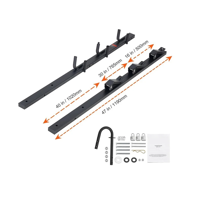 Sugift 3 Place Trimmer Rack Locking Holder for Landscape Trailer