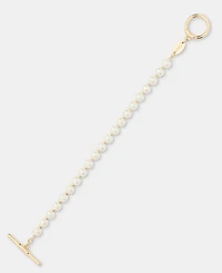 Lauren Ralph Lauren Imitation Pearl Logo Flex Bracelet
