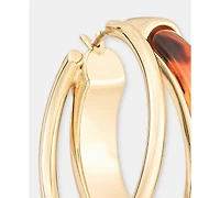 Lauren Ralph Lauren Medium Tortoise-Look Split-Hoop Earrings, 1.2"