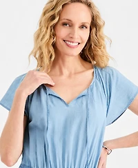 Style & Co Women's Tiered Chambray Dress, Macy's Exclusive