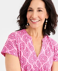 Style & Co Women's Printed Short-Sleeve Knit Dress, Macy's Exclusive