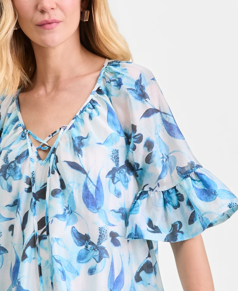 I.n.c. International Concepts Women's Printed Short Sleeve Dress, Macy's Exclusive