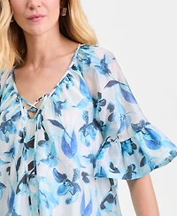 I.n.c. International Concepts Women's Printed Short Sleeve Dress, Macy's Exclusive