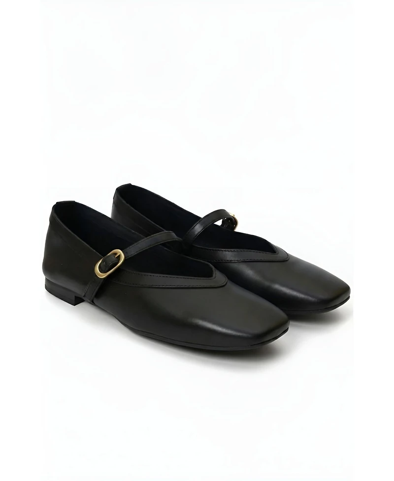 Menina Step Women's Greta Leather Mary Jane Flat