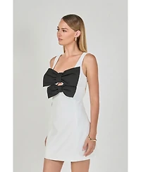 endless rose Women's Bow Cutout Mini Dress