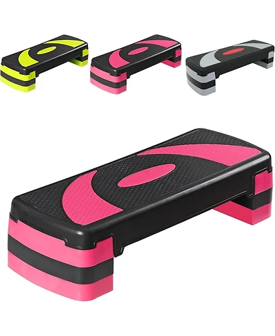 Zeny 31 Aerobic Step Platform Adjustable Exercise Workout Stepper with Stable Risers Stand Up Steppers for Exercise at Home Fitness Equipment