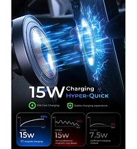 Lisen MagSafe Car Mount Charger with Suction Cup, 15W Wireless Magnetic Phone Holder, Dashboard Mount for iPhone 17/16/15/14/13, Samsung, Pixel