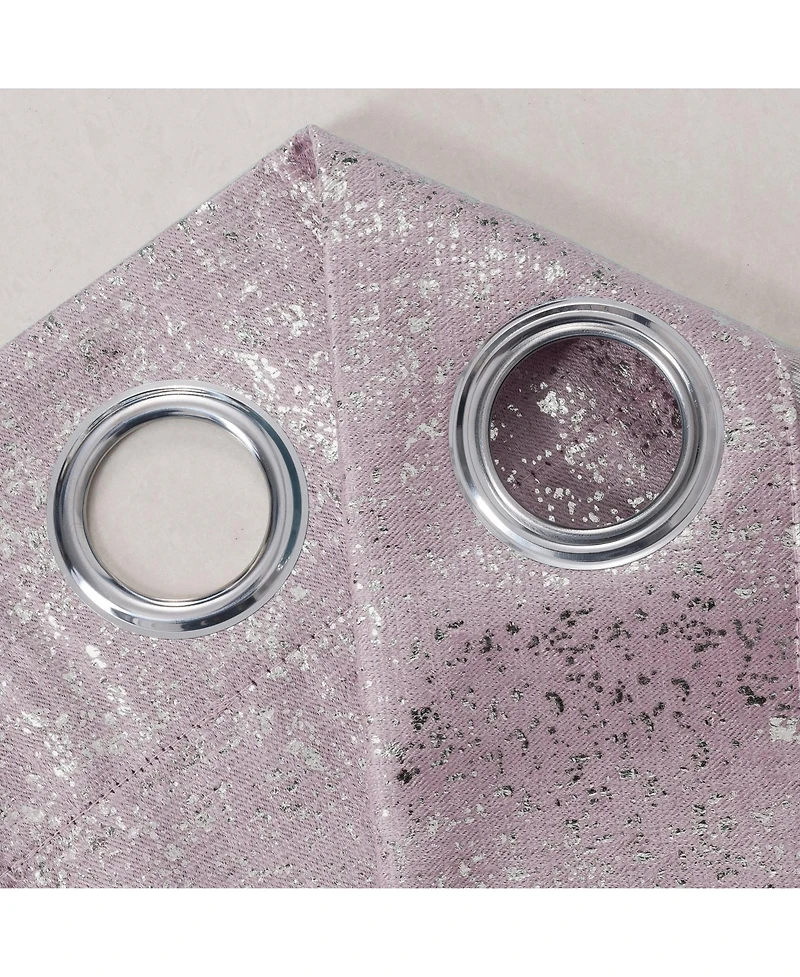 Dainty Home 2-Pack Artisinal 100% Blackout Thermal Insulated Noise Reducing Metallic Grommet Curtain Panel Pair with 3D Lurex