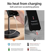 Lisen Adjustable Phone Stand for Desk, Aluminum Cell Phone Holder with Height and Angle Adjustment, Anti-Slip Base, Compatible with iPhone, iPad