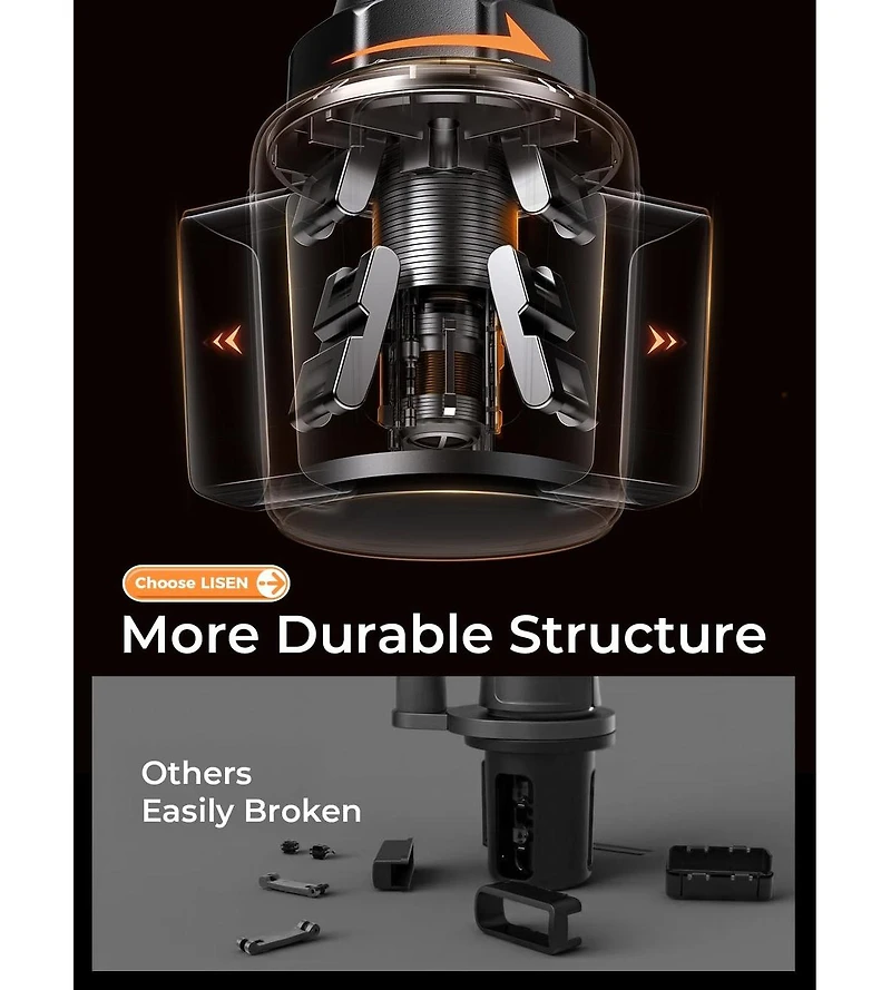 Lisen Car Cup Holder Phone Mount, Adj Long Neck 360degree(s) Phon Holder for Car, Stable Dashboard-Free Mount for iPhone, Samsung, Truck, Golf Cart