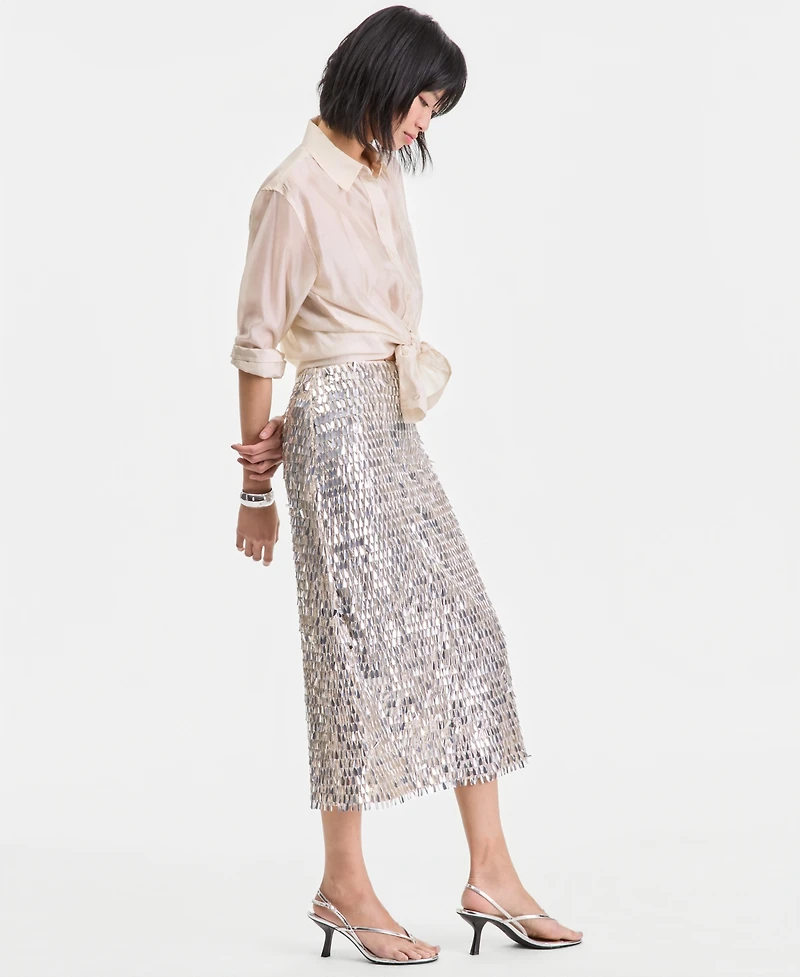 I.n.c. International Concepts Women's Sequin Midi Skirt, Macy's Exclusive