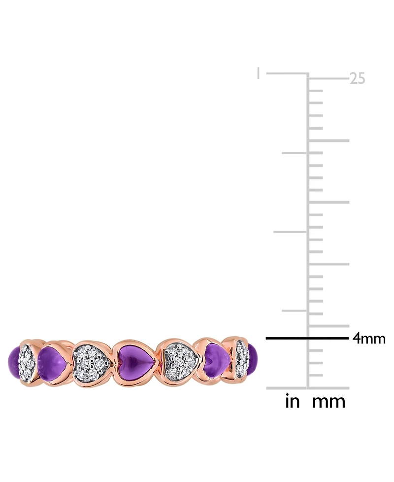 Macy's Amethyst (1-5/8 ct. t.w.) and Diamond (1/5 Ring 18k Rose Gold Flash Plated Sterling Silver (Also Available Blue Topaz)