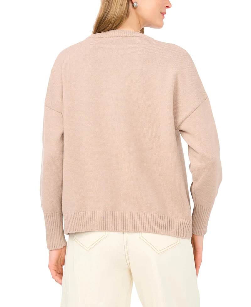 Vince Camuto Women's Shell Motif Crewneck Sweater