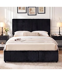 Slickblue Queen Lift Up Storage Bed with Wooden Slat Support