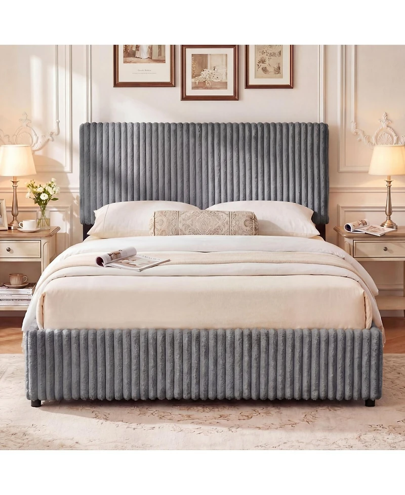 Slickblue Queen Lift Up Storage Bed with Wooden Slat Support