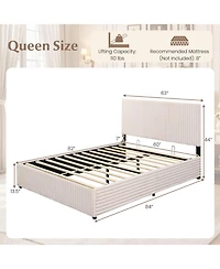 Slickblue Queen Lift Up Storage Bed with Wooden Slat Support