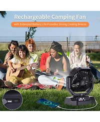 Gnuadz Portable Camping Fan Remote Control Auto Oscillating Outdoor Beach Patio Tent 20000mAh