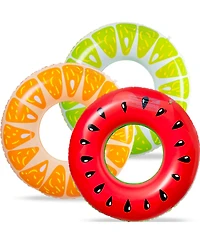 Gnuadz 3PCS Fruit Pool Floats Swimming Rings Inflatable Tubes