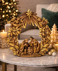 Napco Golden Wreath with Holy Family