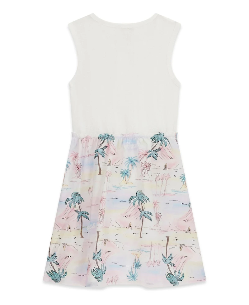 Guess Girls' 7-16 Mixed Fabric Sleeveless Dress