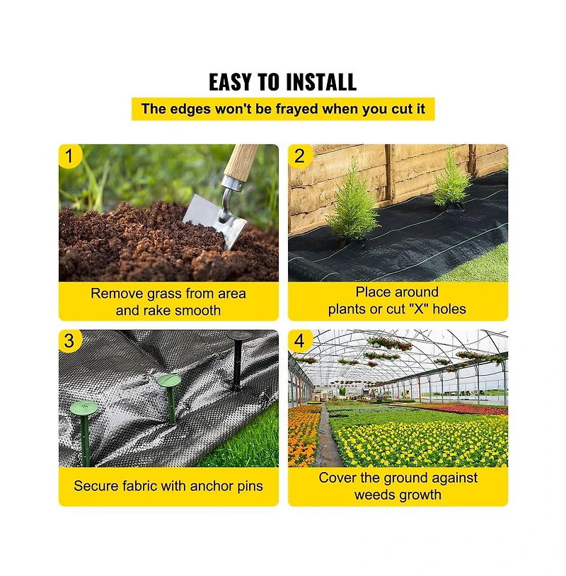 Sugift Woven Weed Barrier Landscape Fabric 4.1 oz 20 Year Premium Garden Mat