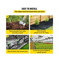 Sugift Woven Weed Barrier Landscape Fabric 4.1 oz 20 Year Premium Garden Mat