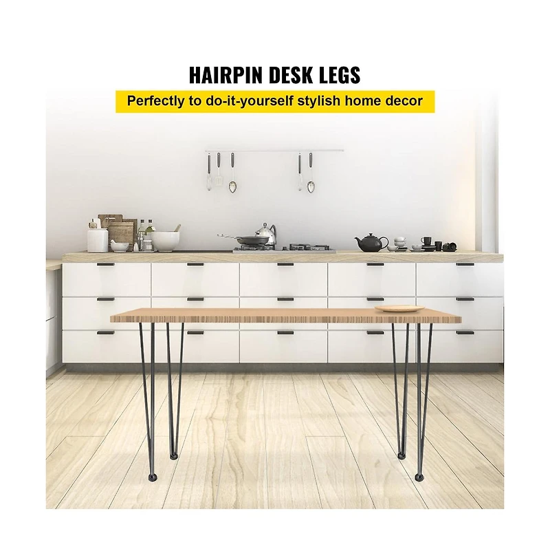 Sugift Hairpin Table Legs Set of 4 Carbon Steel Desk Furniture Legs Load
